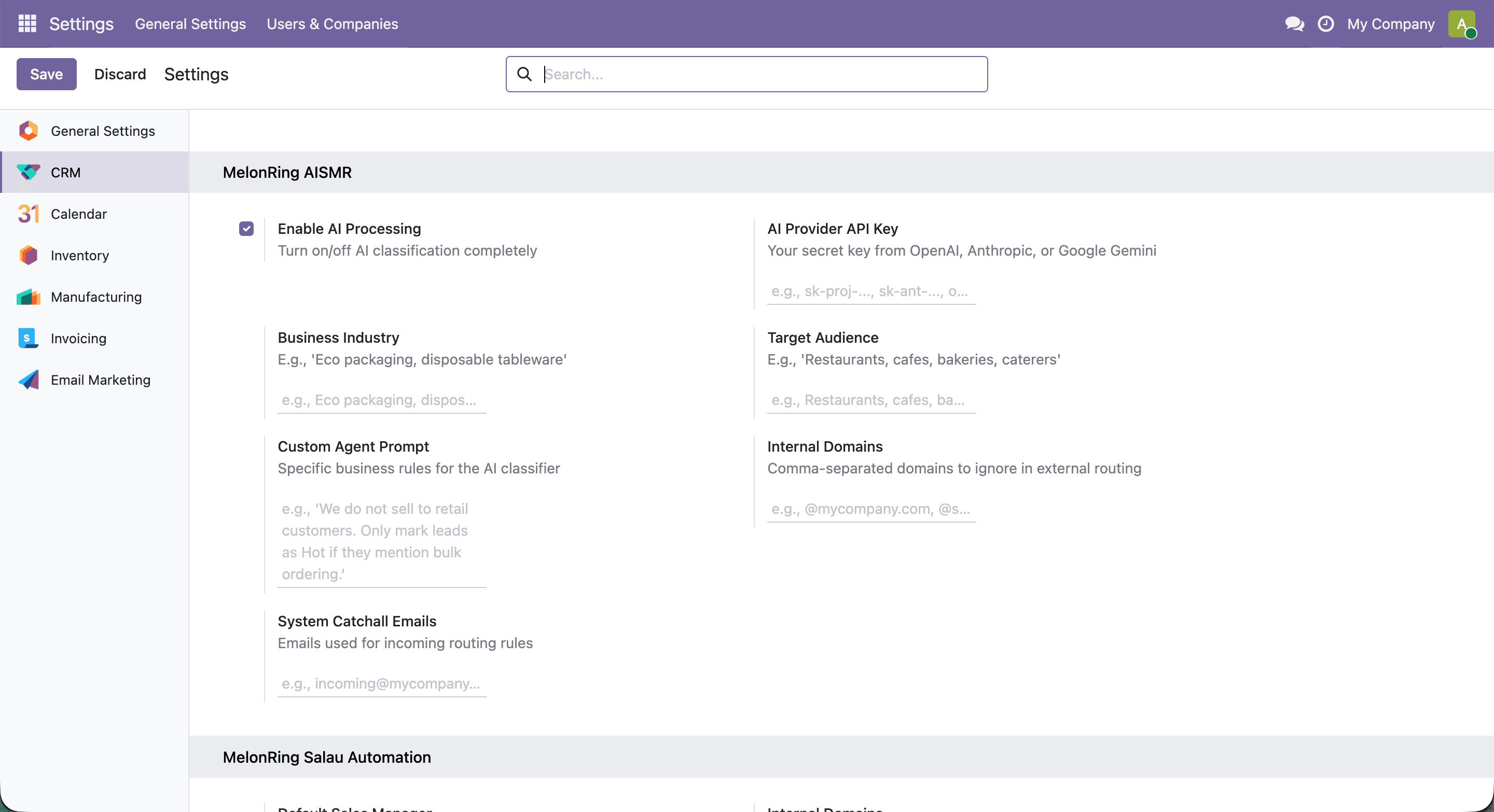 Odoo Chatter Integration
